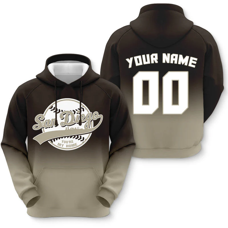 Custom Sports Pullover Sweatshirt Baseball City San Diego  You're My Home Split Fashion Hoodie