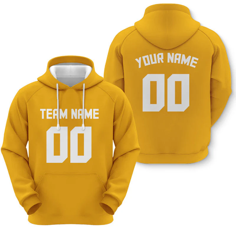 Custom Gold White Sports Pullover  Sweatshirt Football Hoodie